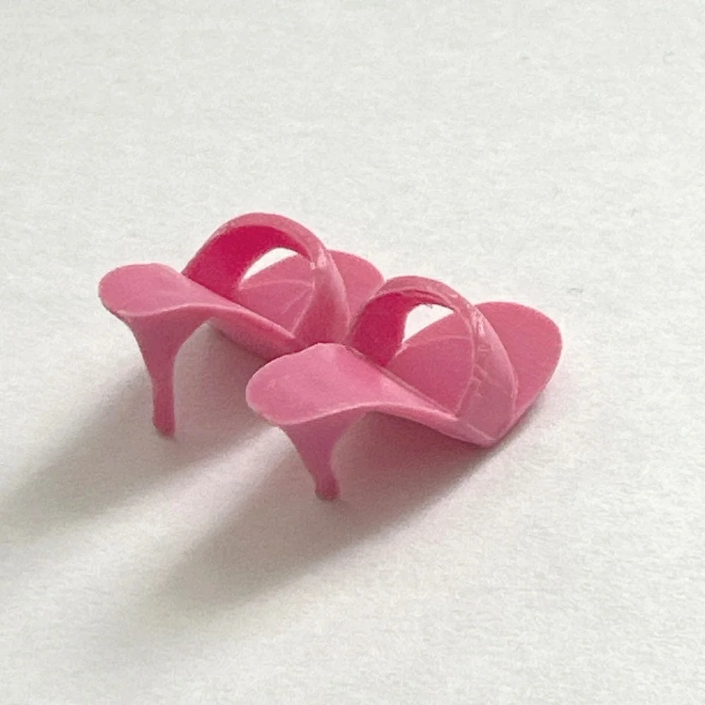 Vintage Barbie Shoes Open Toe Mule‎ Heels Rose Pink Philippines